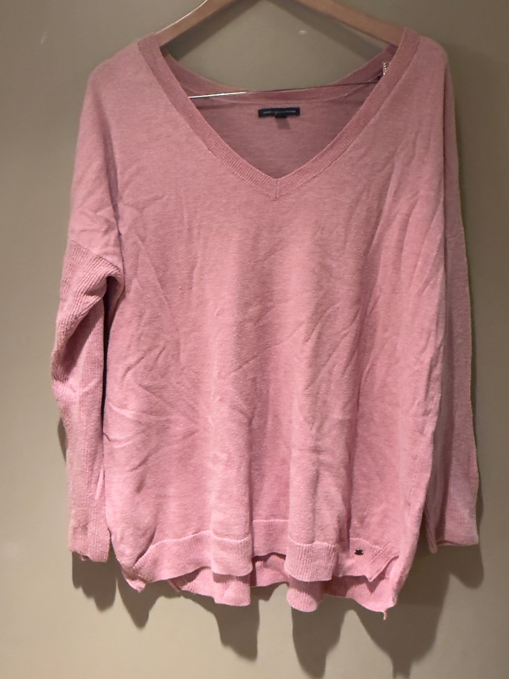 American Eagle Outfitters V-Neck Sweater - Dusty Rose XL